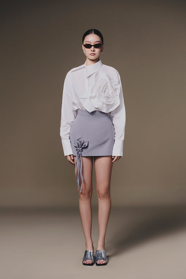 KEIRA TONG Shift-Collar Linen Shirt &amp; Lily Skirt