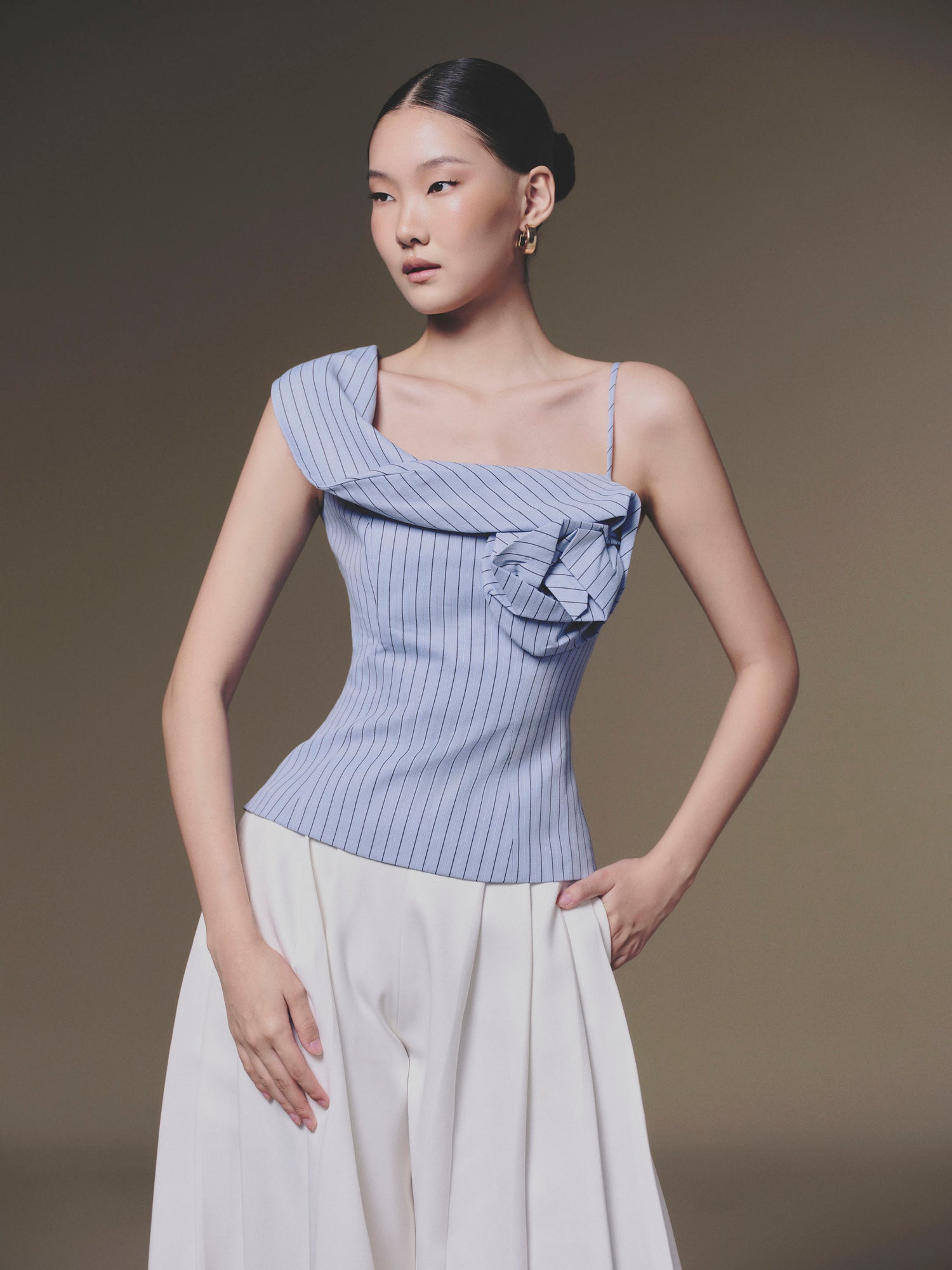 KEIRA TONG Twisted Stripe Top &amp; Samurai Pants