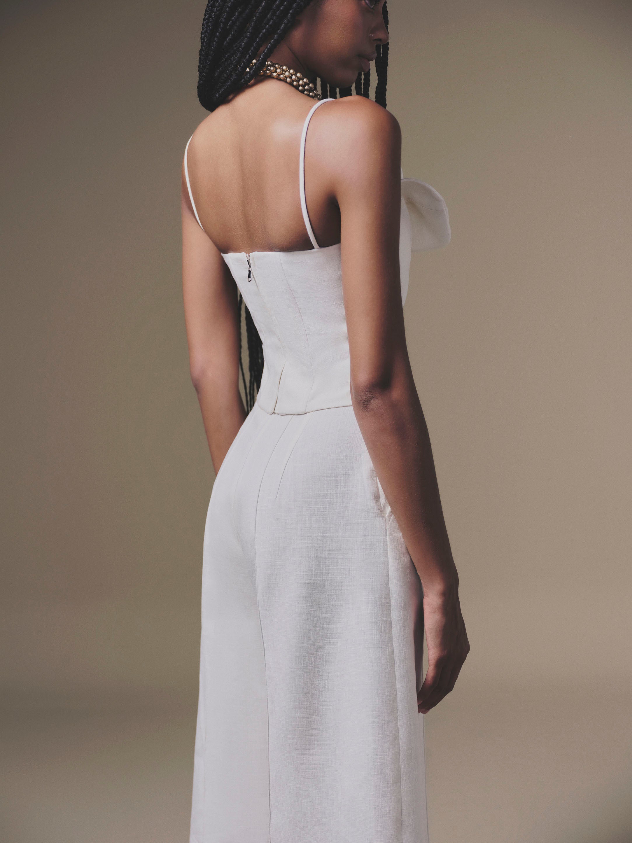 KEIRA TONG Petal Bustier Top &amp; Wide Leg Pant in Linen