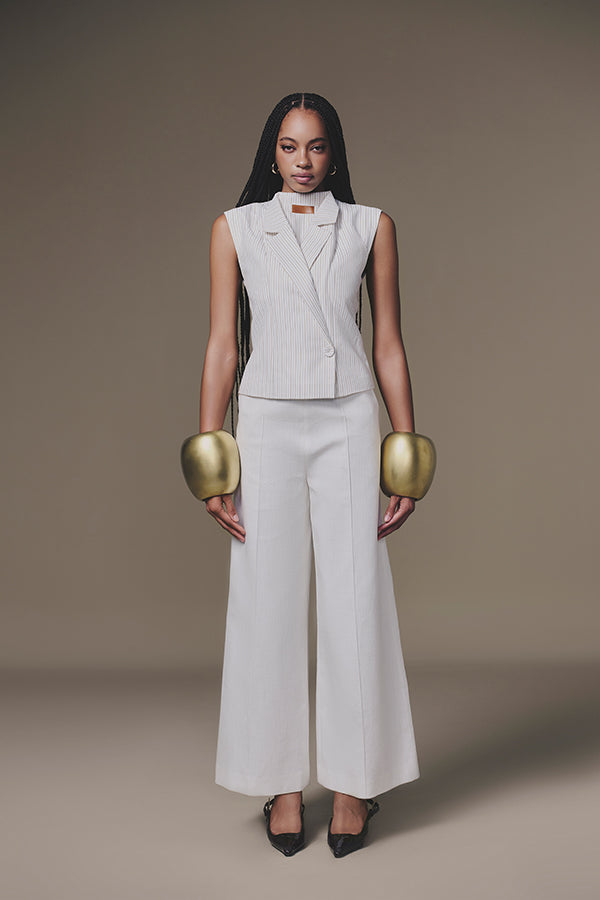 KEIRA TONG Double Vest &amp; Wide Leg Pant in Linen
