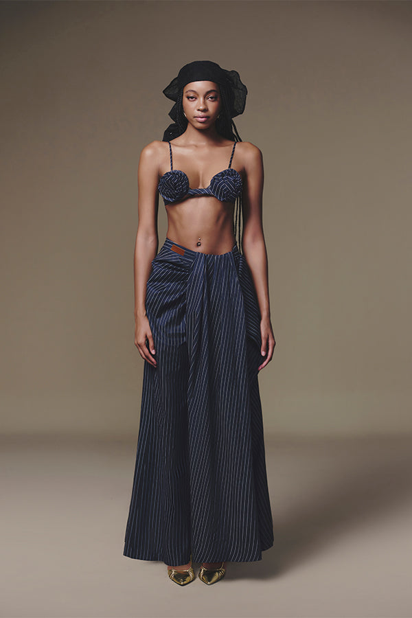 KEIRA TONG Rosellia Bralette &amp; Overlaid Pleated Pant