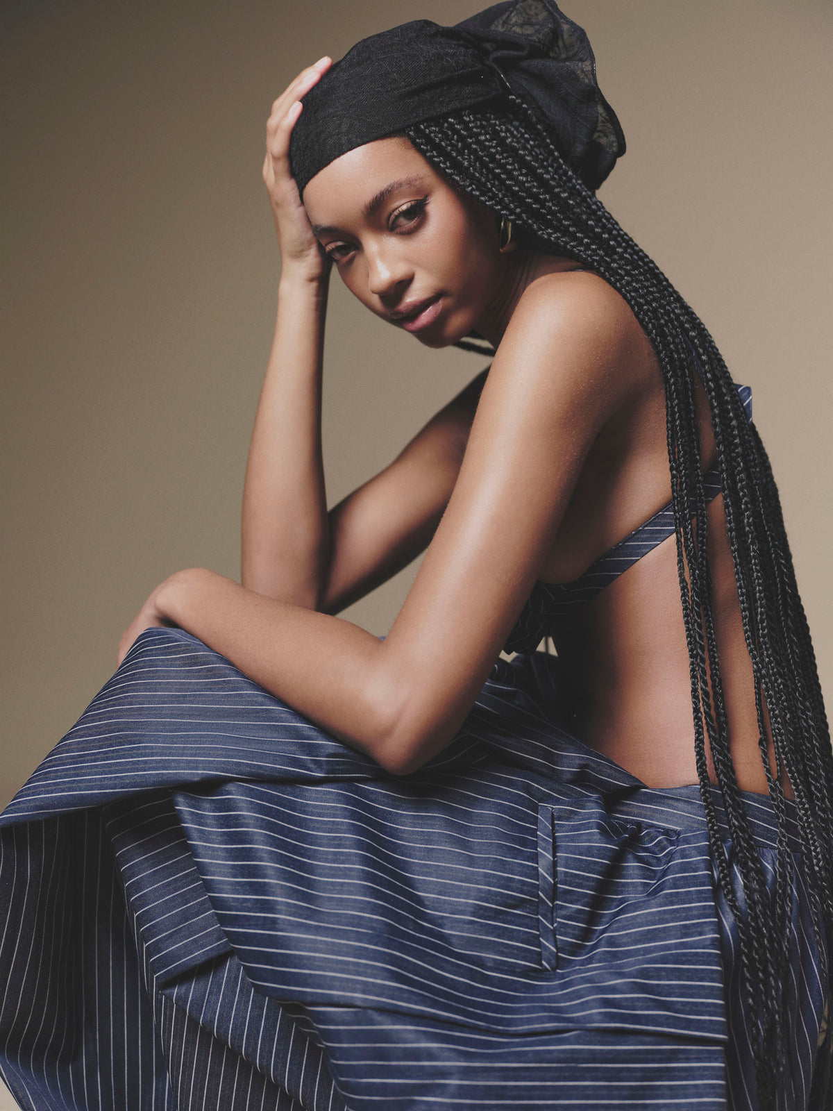 KEIRA TONG Rosellia Bralette &amp; Overlaid Pleated Pant
