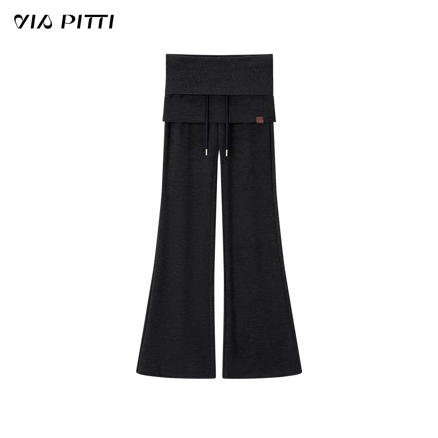 VIA PITTI VIACC553 Retro fur collar hooded sweatshirt + pants set