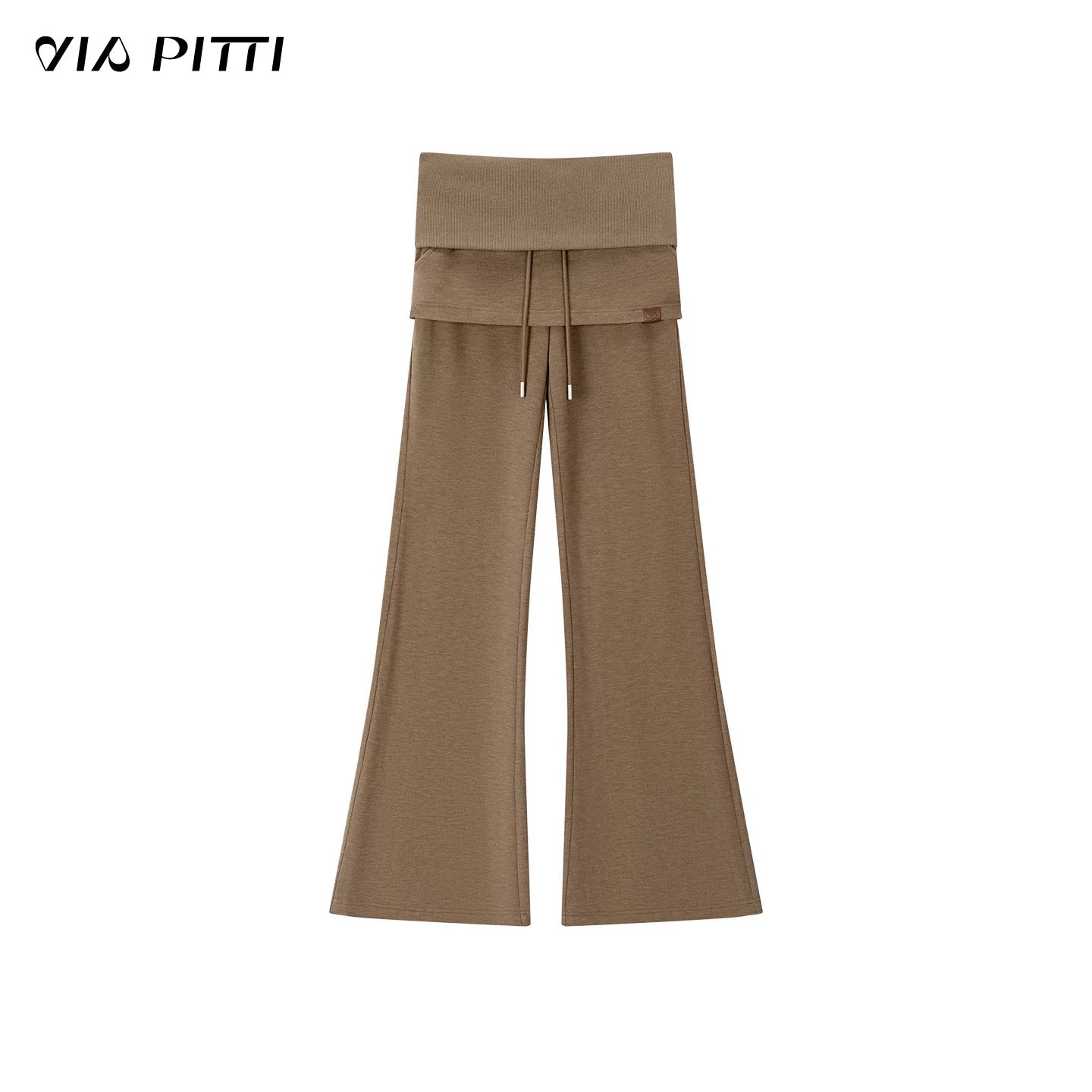 VIA PITTI VIACC553 Retro fur collar hooded sweatshirt + pants set