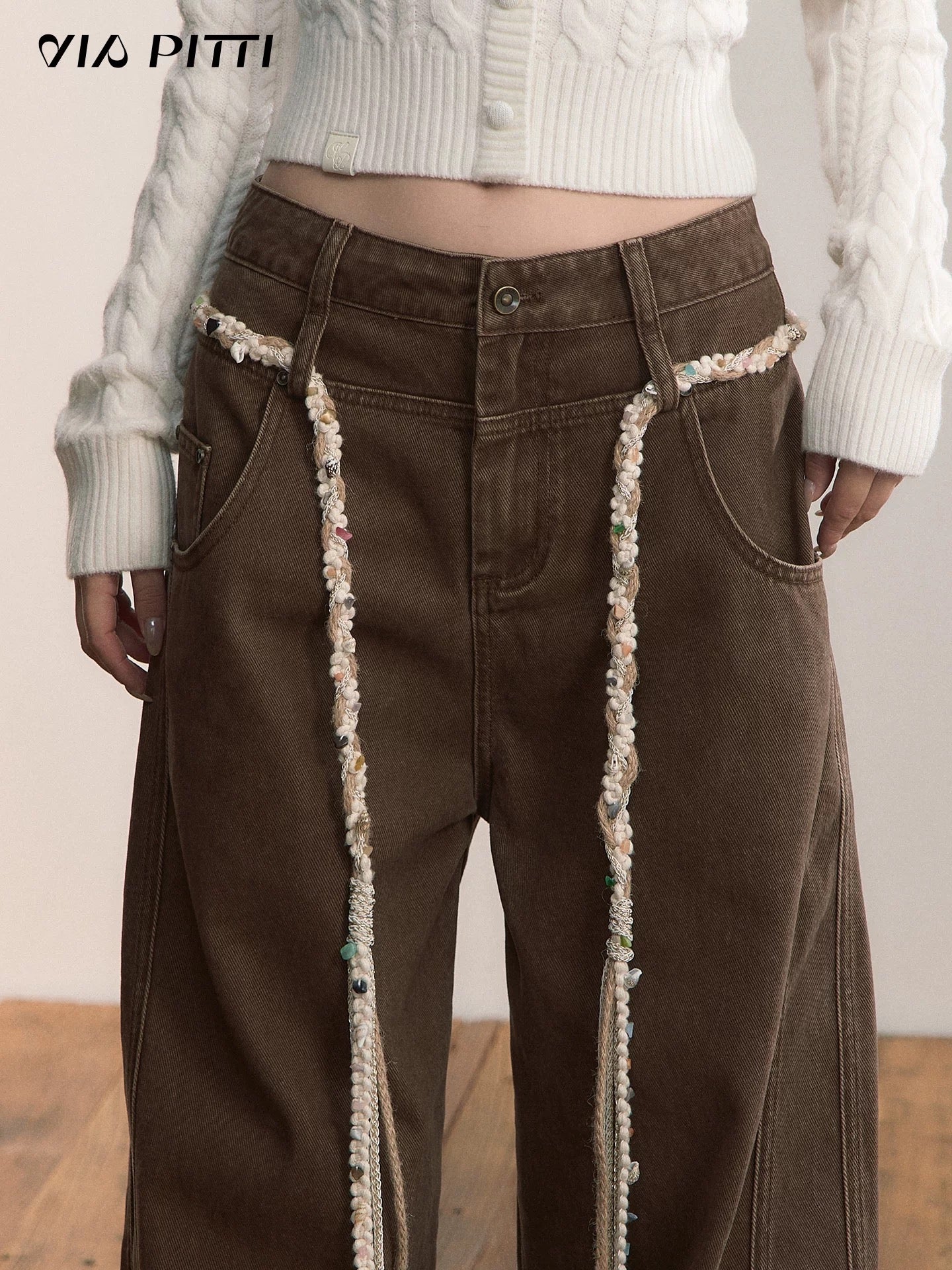 VIA PITTI VIACP519 Retro straight leg casual pants