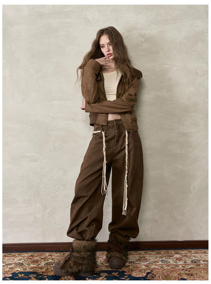VIA PITTI VIACP519 Retro straight leg casual pants