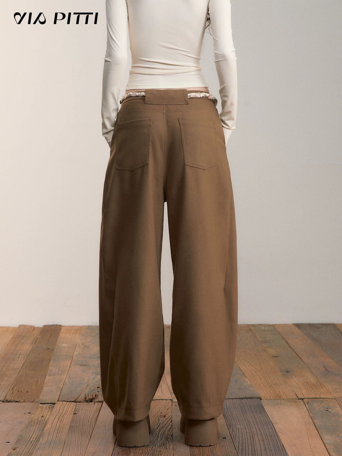 VIA PITTI V24DP253 Casual loose curved knife pants