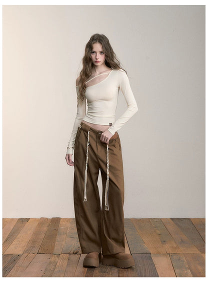VIA PITTI V24DP253 Casual loose curved knife pants