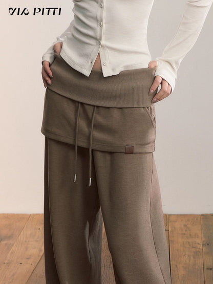 VIA PITTI V24DP594 Splicing hemline sweatpants
