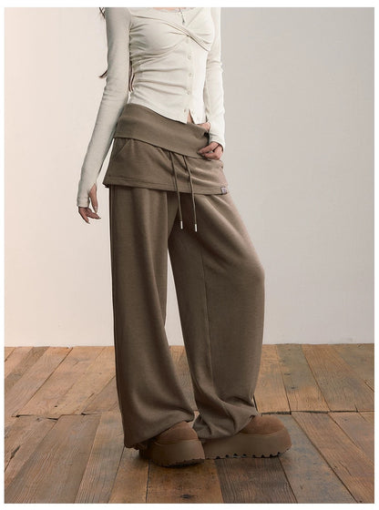 VIA PITTI V24DP594 Splicing hemline sweatpants