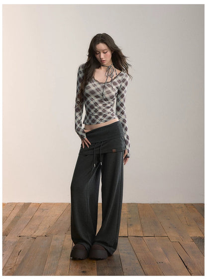 VIA PITTI V24DP594 Splicing hemline sweatpants