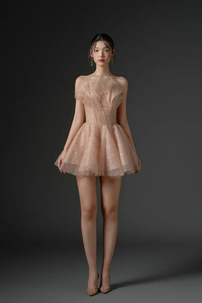 21SIX Aqrabe Glitter Tulle Dress (4color)