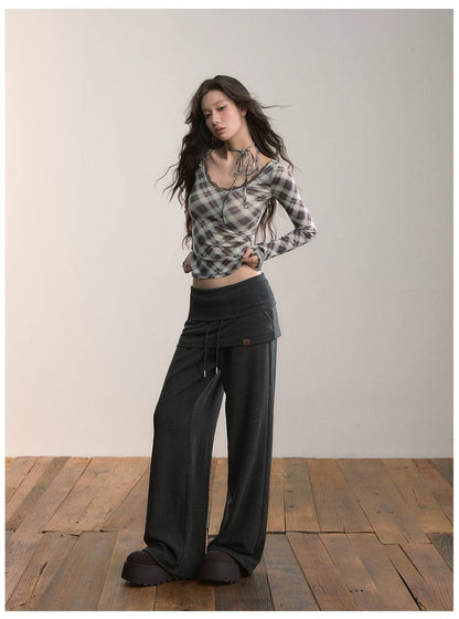 VIA PITTI V24DP594 Splicing hemline sweatpants