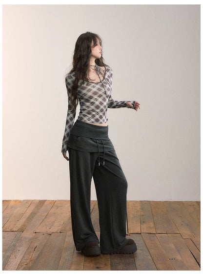 VIA PITTI V24DP594 Splicing hemline sweatpants