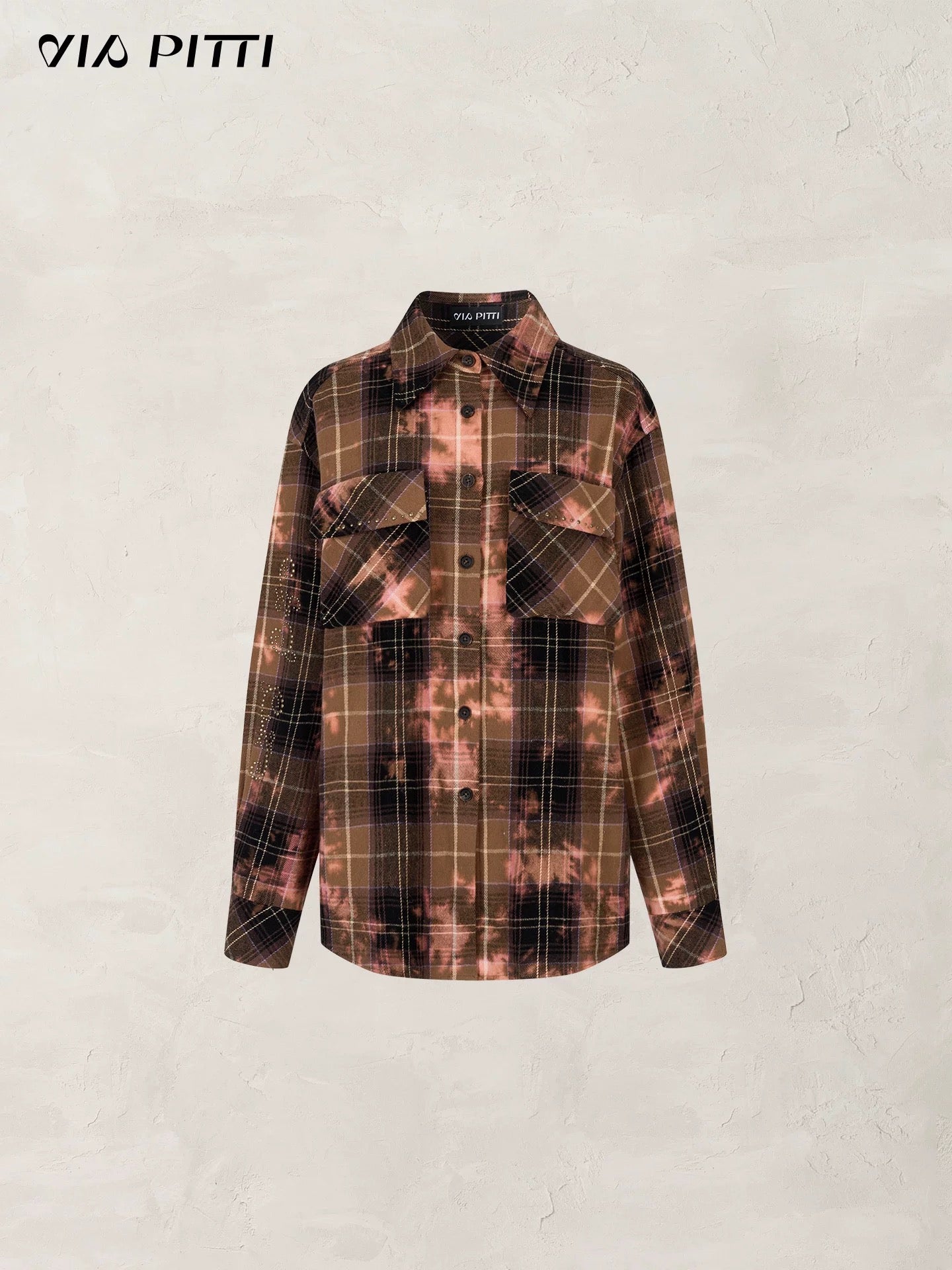 VIA PITTI VIACTP510 Loose rivet checkered shirt