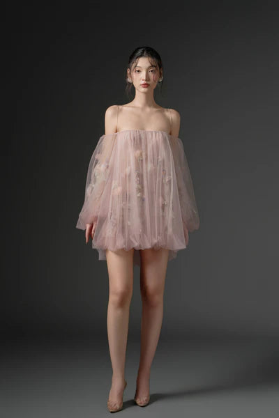 21SIX Sulhufah Tulle Flower Dress