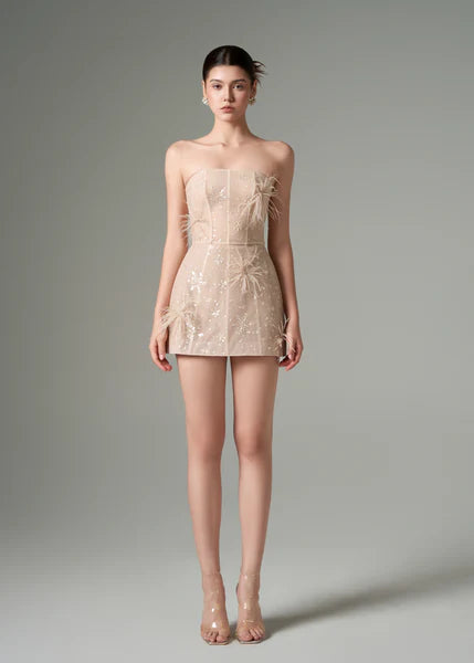 21SIX Elif Tulle Strapless Dress