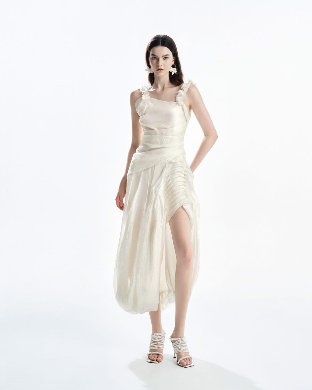 MUST HAVE 3D Floral Straps Wrap Dress