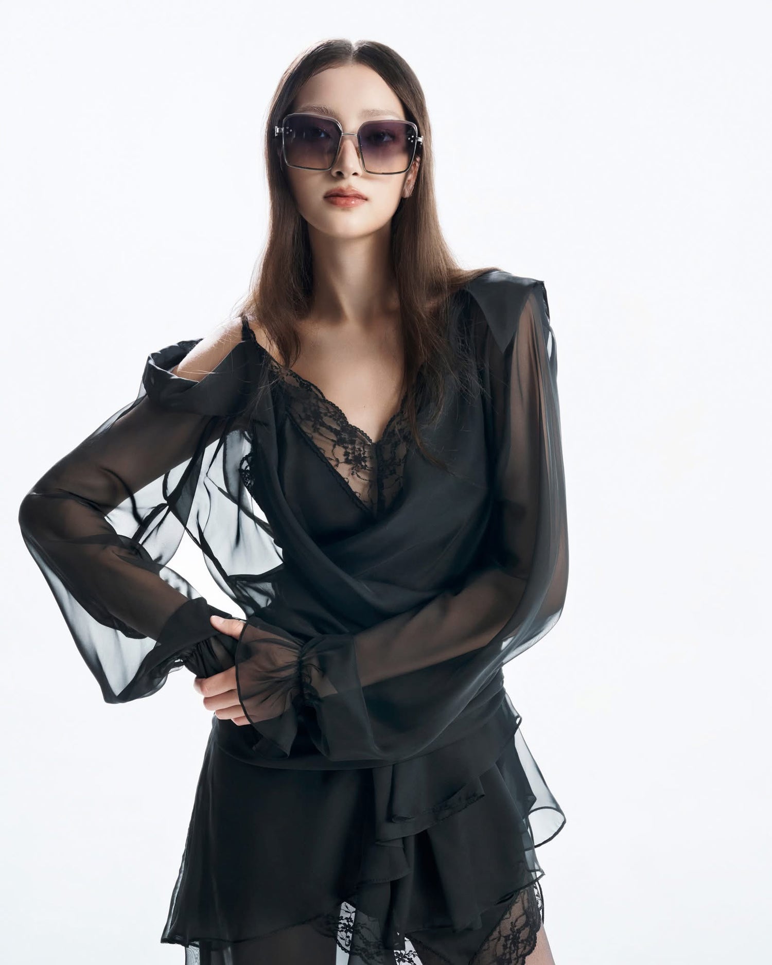 MUST HAVE V-neck Layered Wrap Dress