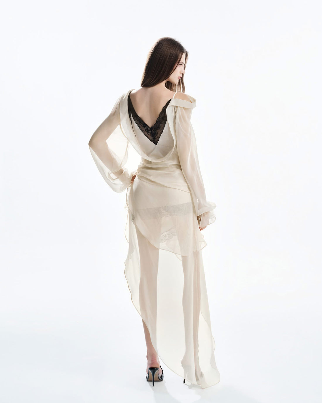 MUST HAVE Two-Tone V-neck Layered Wrap Dress