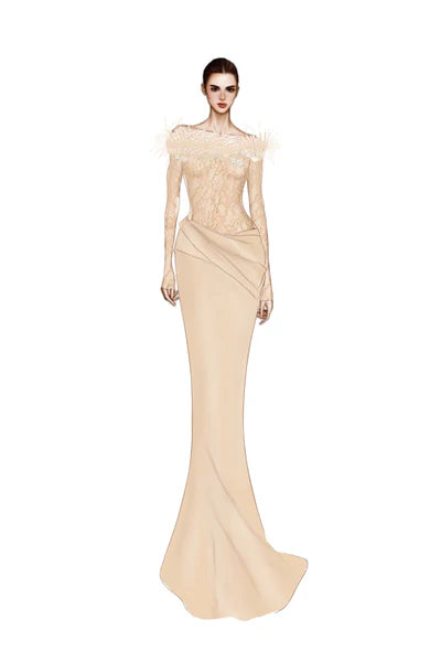 21SIX Namla Lace And Silk Satin Dress (2color)
