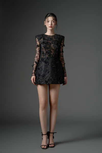 21SIX Dubb Lace Flower Dress (3color)
