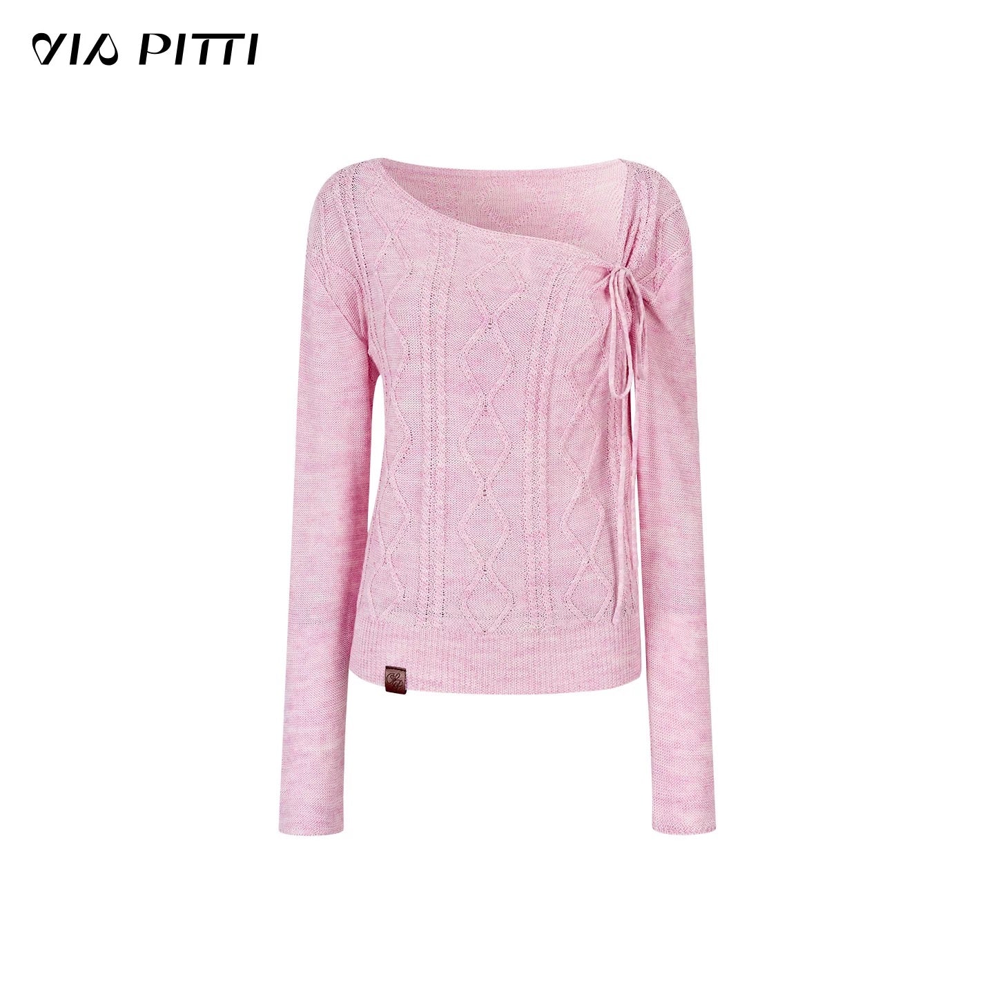 VIA PITTI VIADK566 Lace up long sleeved knitted sweater