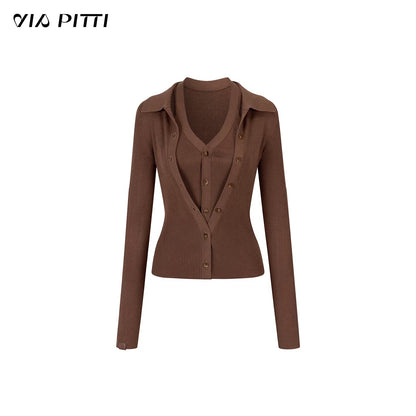 VIA PITTI VIADK593 Lace up long sleeved knitted sweater