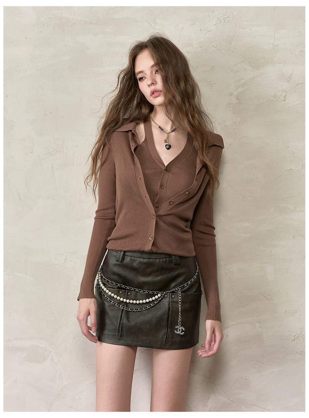 VIA PITTI VIADK593 Lace up long sleeved knitted sweater