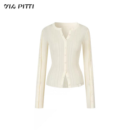 VIA PITTI VIADK603 Button waist knitted cardigan