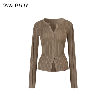 VIA PITTI VIADK603 Button waist knitted cardigan