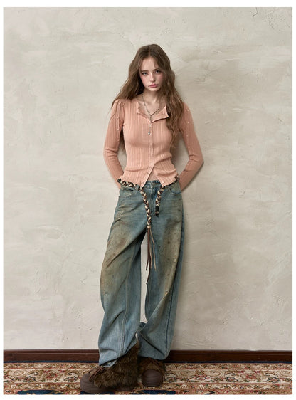VIA PITTI VIADK603 Button waist knitted cardigan