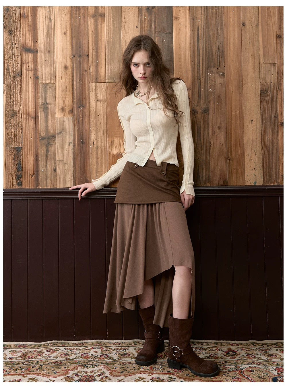 VIA PITTI VIADK603 Button waist knitted cardigan