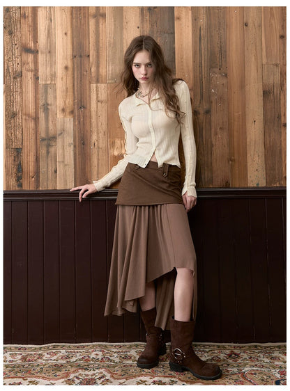 VIA PITTI VIADK603 Button waist knitted cardigan