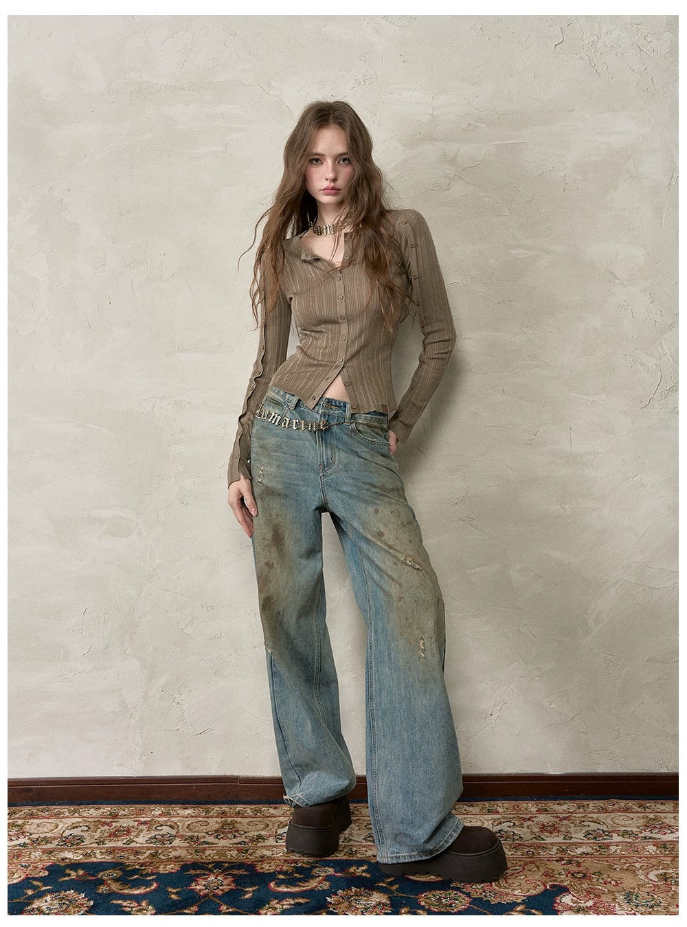 VIA PITTI VIADK603 Button waist knitted cardigan