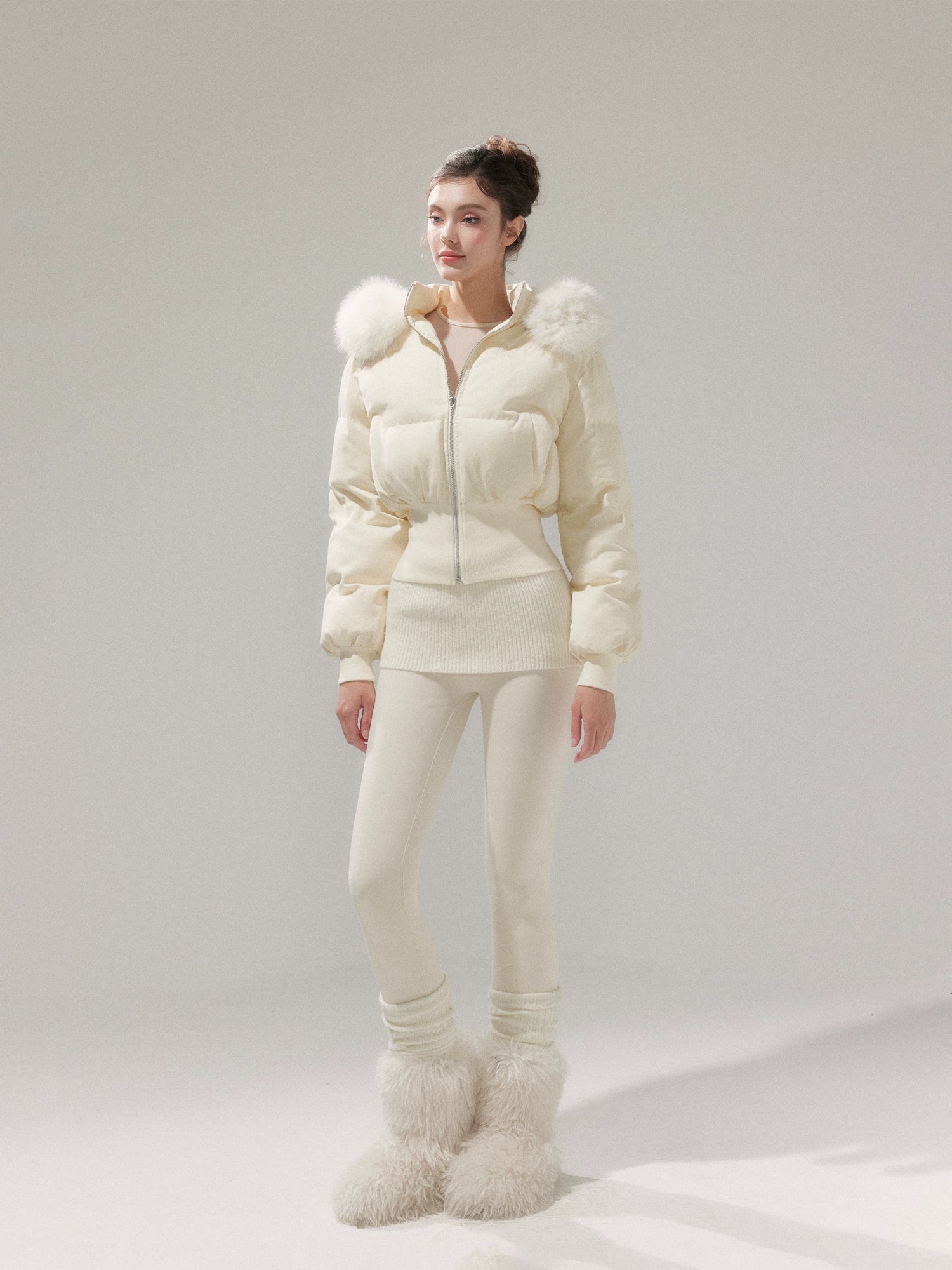 YZZI HE American-style retro waist-cinching cotton coat