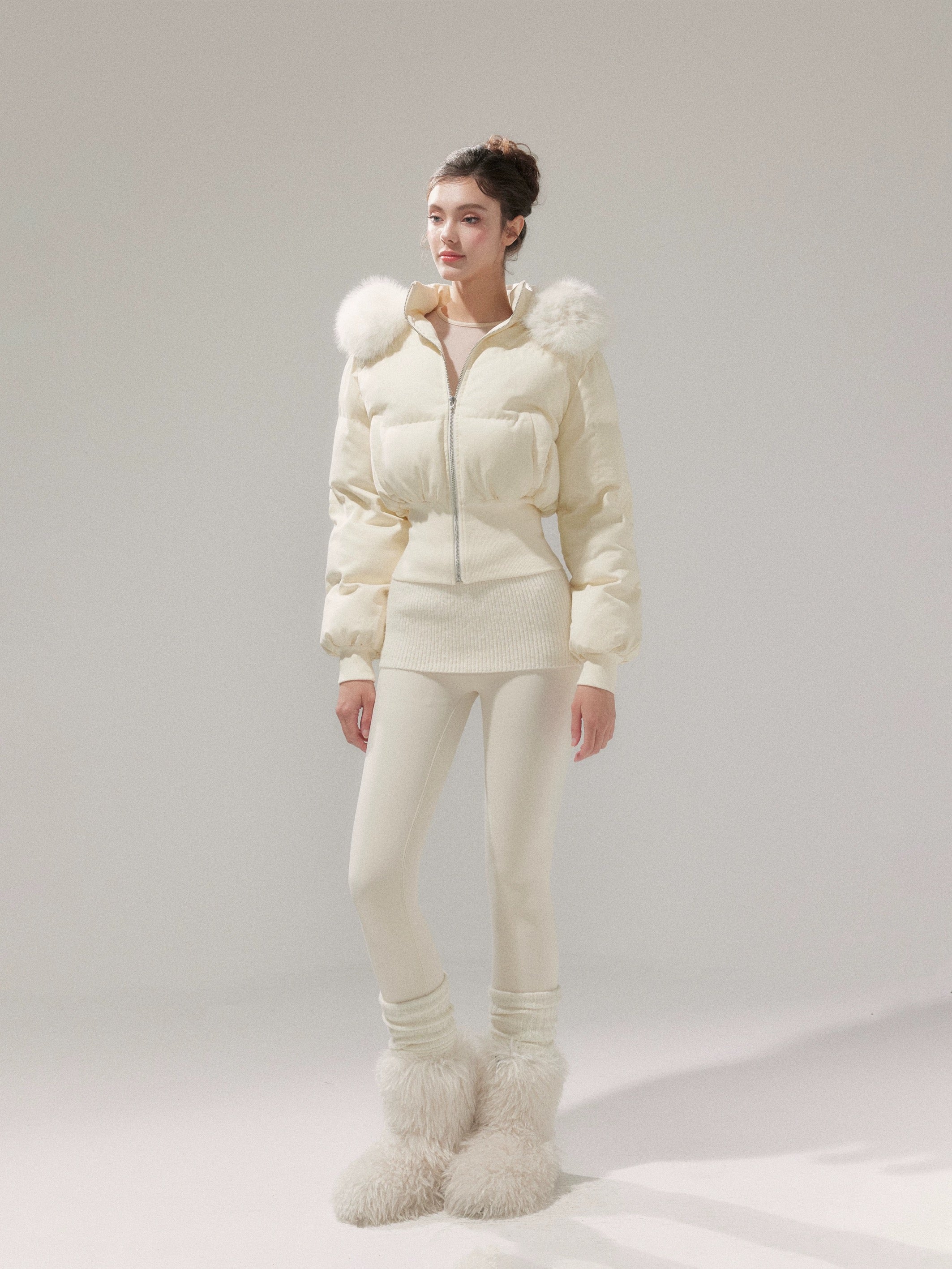 YZZI HE American-style retro waist-cinching cotton coat