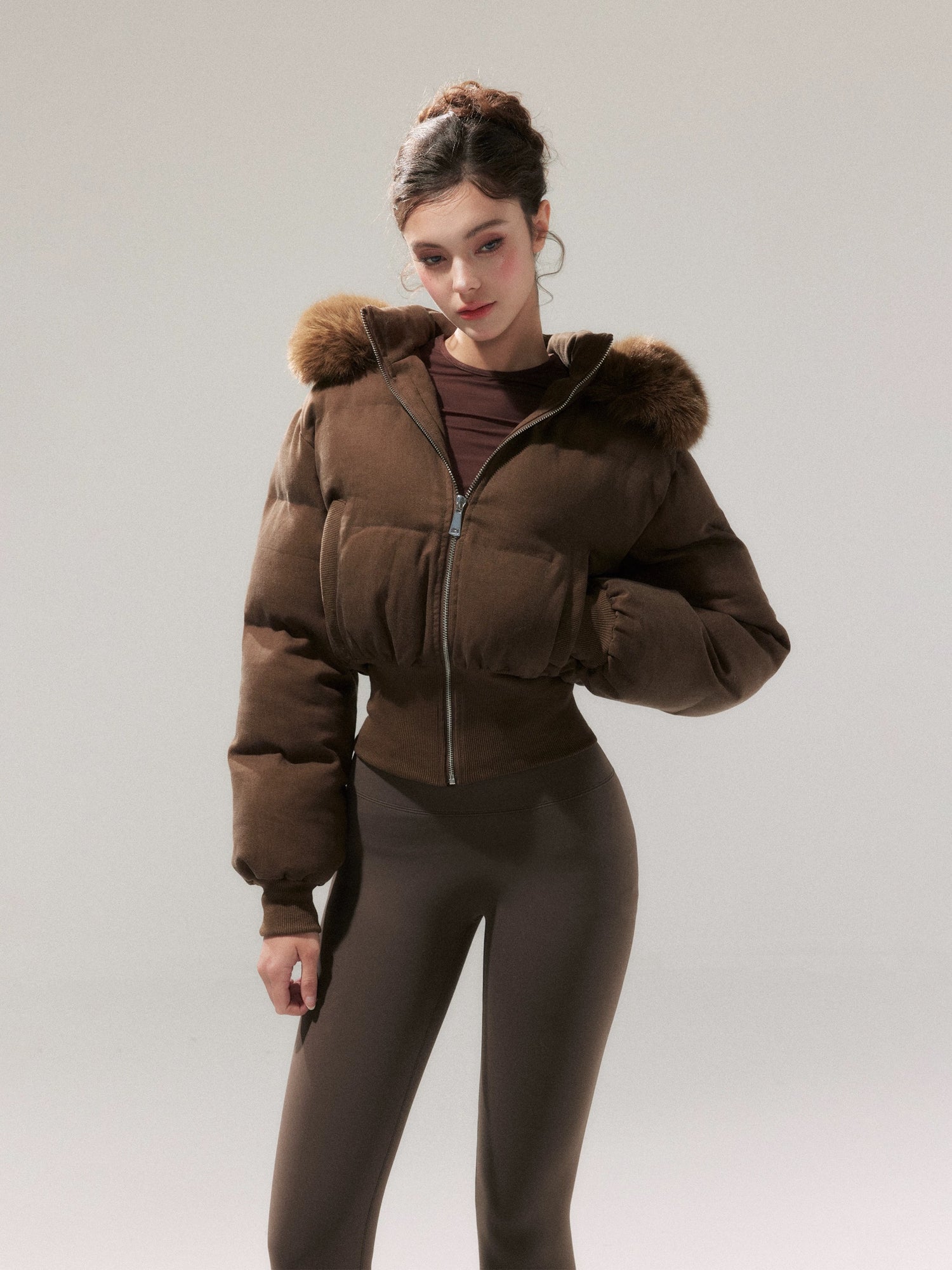 YZZI HE American-style retro waist-cinching cotton coat