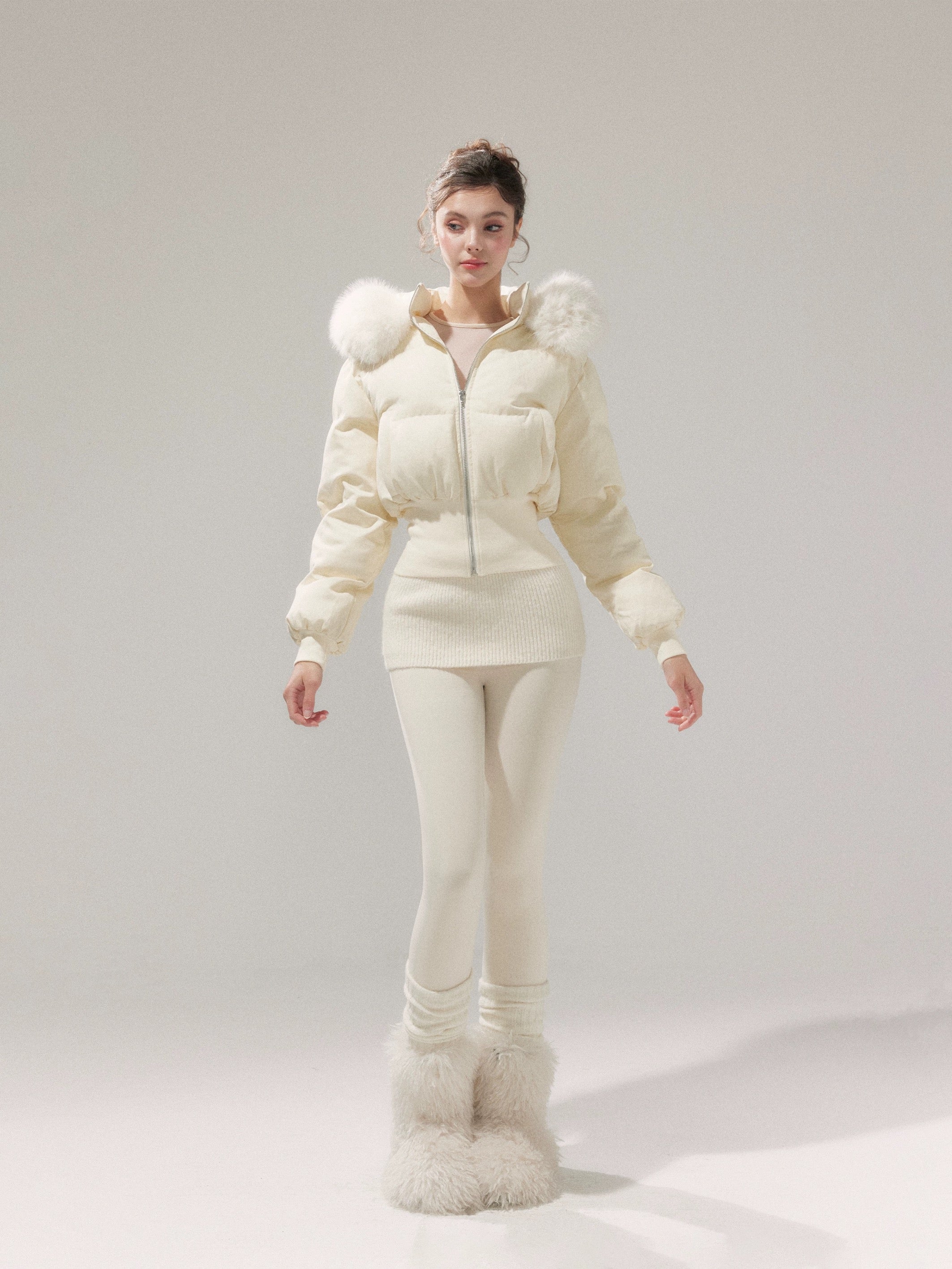 YZZI HE American-style retro waist-cinching cotton coat