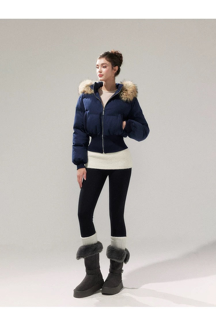 YZZI HE American-style retro waist-cinching cotton coat