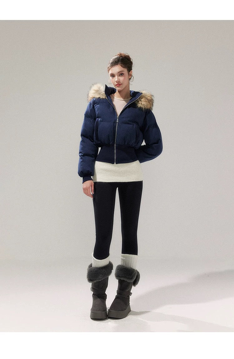 YZZI HE American-style retro waist-cinching cotton coat