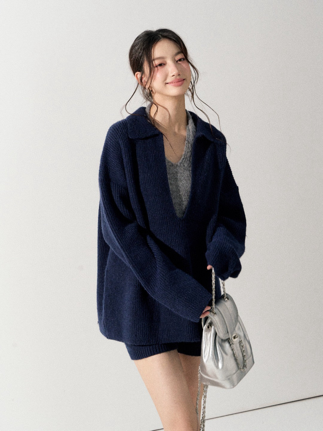 Lafreedom LAF350926 Lazy style knitted shorts
