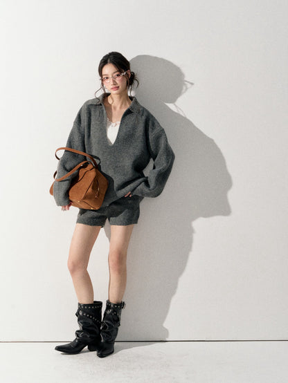 Lafreedom LAF350926 Lazy style knitted shorts