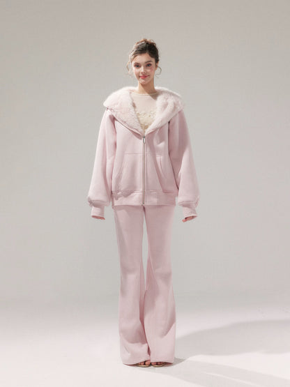 YZZI HE Two-sided hoodie jacket + sweatpants (Pink)