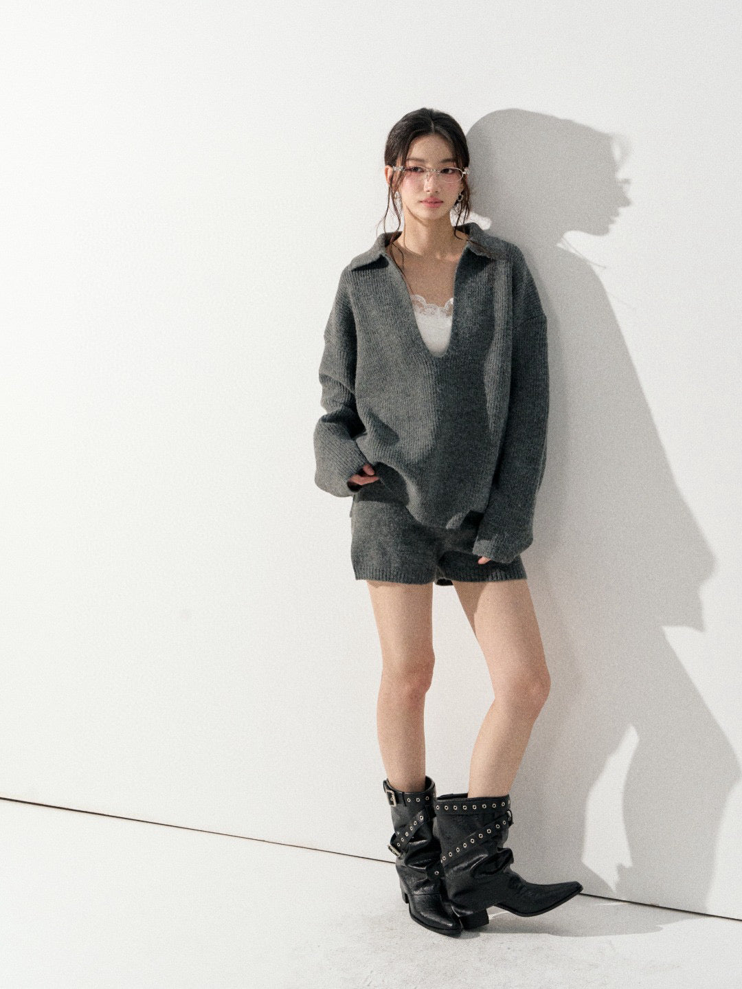 Lafreedom LAF350926 Lazy style knitted shorts