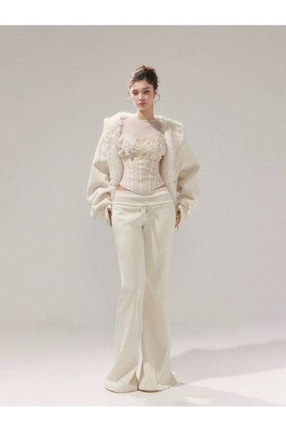 YZZI HE Two-sided hoodie jacket + sweatpants (White)