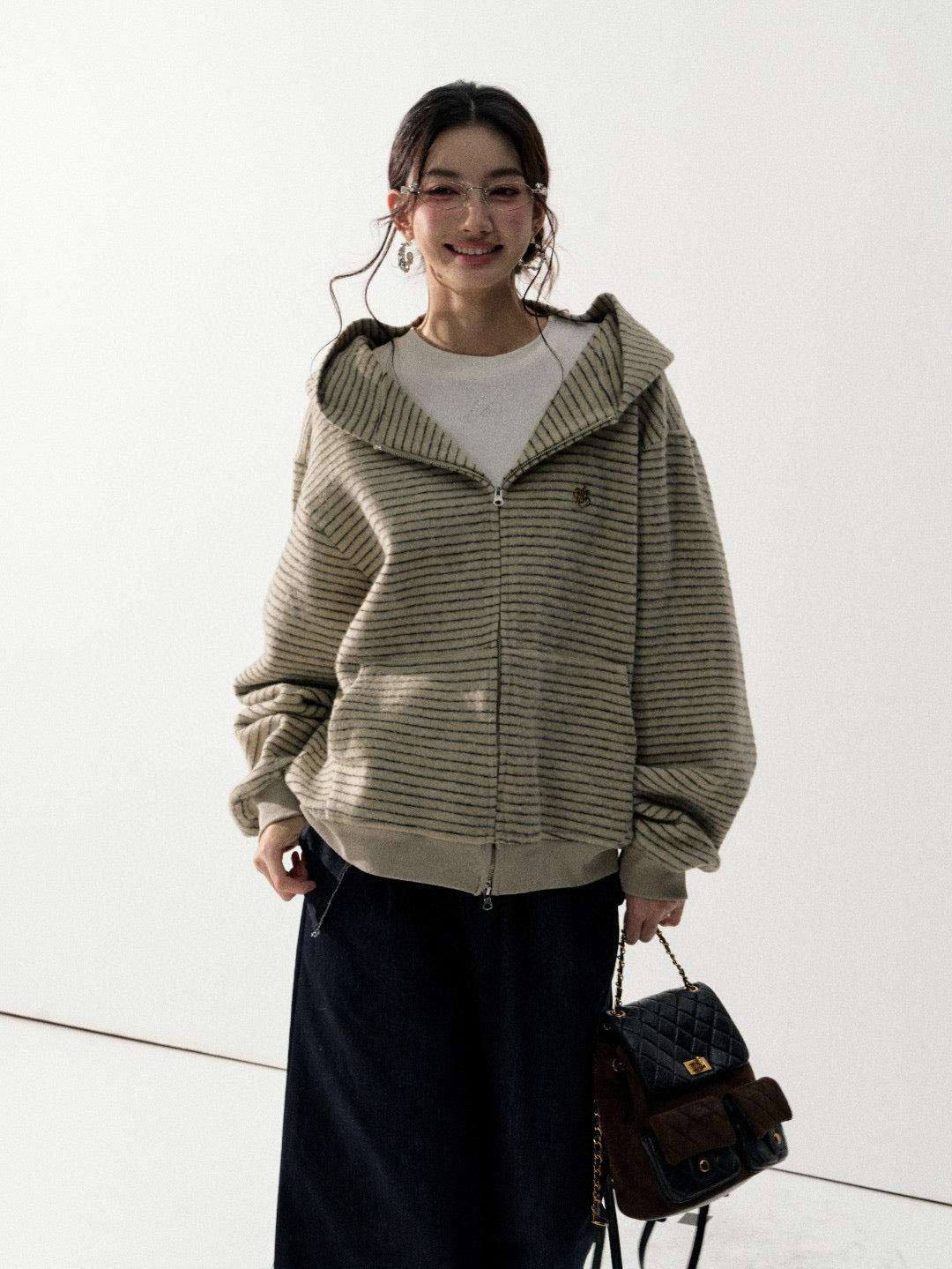 Lafreedom LAF350918 Retro striped hooded jacket