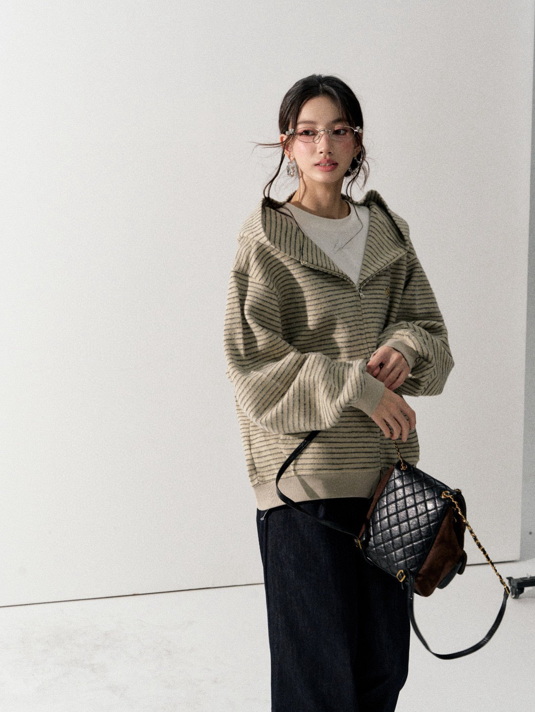 Lafreedom LAF350918 Retro striped hooded jacket