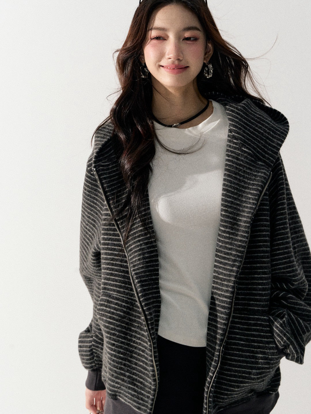 Lafreedom LAF350918 Retro striped hooded jacket