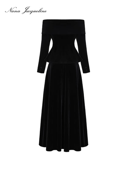 Nana Jacqueline Blaire Velvet Top + Blaire Velvet Maxi Skirt